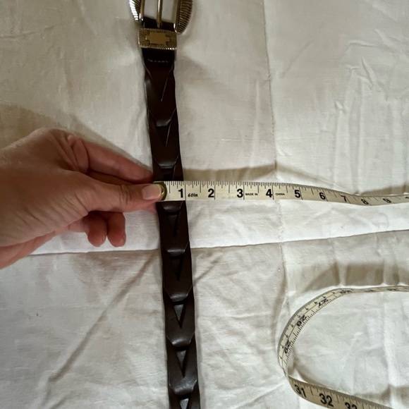 Unbranded Southwestern Style Brown leather Belt with silver hardware sz 34 - Picture 6 of 11